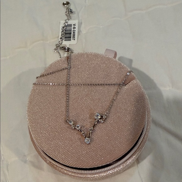 Chic Pink Jewelry Case with Dazzling Necklace